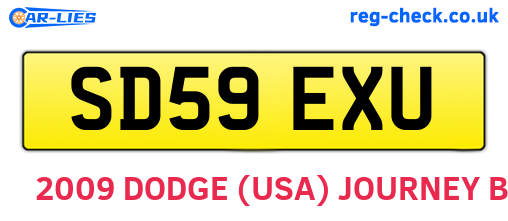 SD59EXU are the vehicle registration plates.