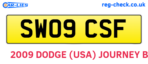 SW09CSF are the vehicle registration plates.