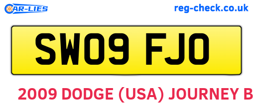 SW09FJO are the vehicle registration plates.
