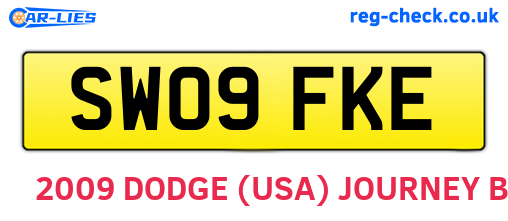 SW09FKE are the vehicle registration plates.