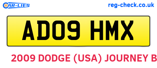 AD09HMX are the vehicle registration plates.