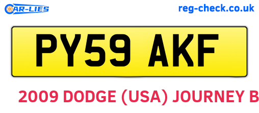 PY59AKF are the vehicle registration plates.