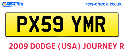PX59YMR are the vehicle registration plates.