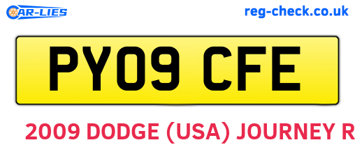 PY09CFE are the vehicle registration plates.