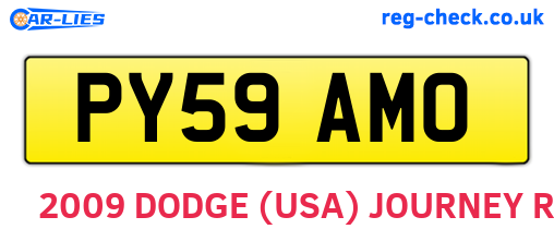 PY59AMO are the vehicle registration plates.
