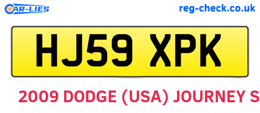 HJ59XPK are the vehicle registration plates.