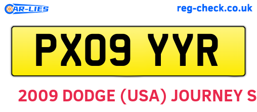 PX09YYR are the vehicle registration plates.