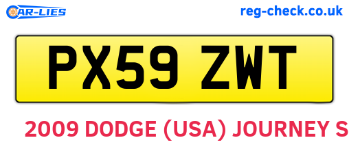PX59ZWT are the vehicle registration plates.