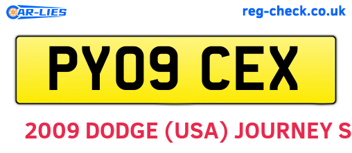 PY09CEX are the vehicle registration plates.