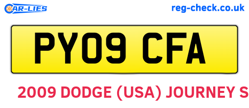 PY09CFA are the vehicle registration plates.
