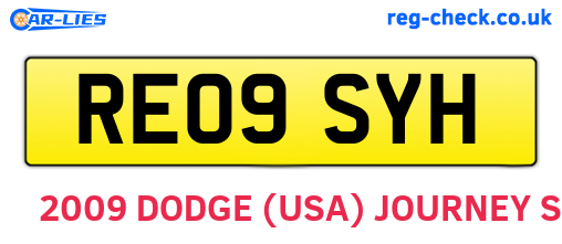 RE09SYH are the vehicle registration plates.