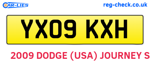 YX09KXH are the vehicle registration plates.
