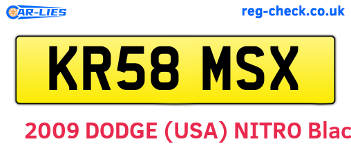 KR58MSX are the vehicle registration plates.