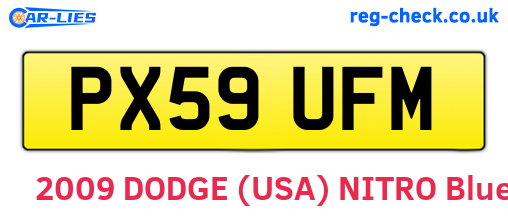 PX59UFM are the vehicle registration plates.