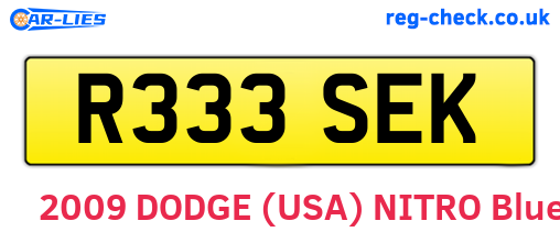 R333SEK are the vehicle registration plates.