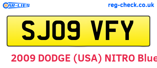 SJ09VFY are the vehicle registration plates.