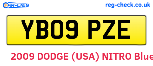 YB09PZE are the vehicle registration plates.