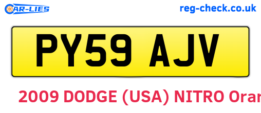 PY59AJV are the vehicle registration plates.