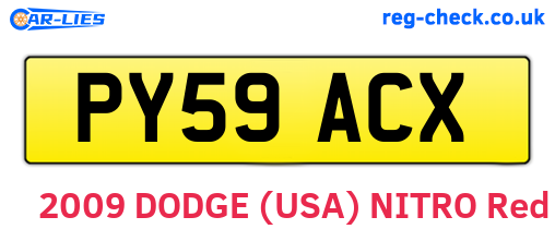 PY59ACX are the vehicle registration plates.