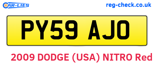 PY59AJO are the vehicle registration plates.