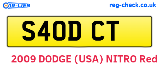 S40DCT are the vehicle registration plates.