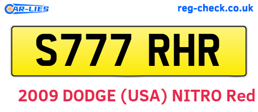 S777RHR are the vehicle registration plates.