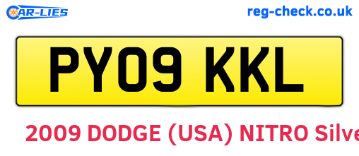 PY09KKL are the vehicle registration plates.