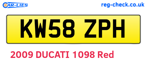 KW58ZPH are the vehicle registration plates.
