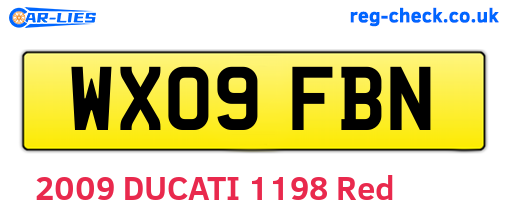 WX09FBN are the vehicle registration plates.