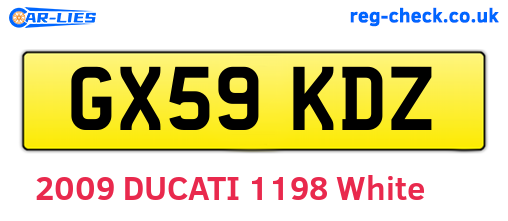 GX59KDZ are the vehicle registration plates.
