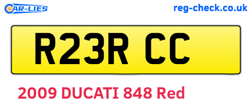 R23RCC are the vehicle registration plates.