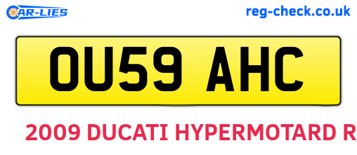 OU59AHC are the vehicle registration plates.