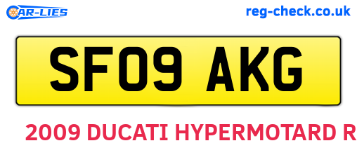 SF09AKG are the vehicle registration plates.