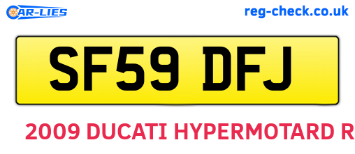 SF59DFJ are the vehicle registration plates.