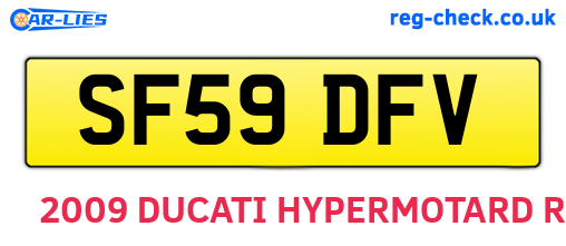 SF59DFV are the vehicle registration plates.
