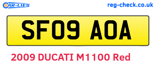 SF09AOA are the vehicle registration plates.