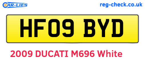 HF09BYD are the vehicle registration plates.