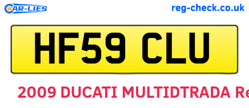 HF59CLU are the vehicle registration plates.