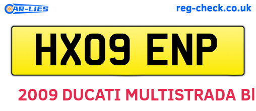 HX09ENP are the vehicle registration plates.