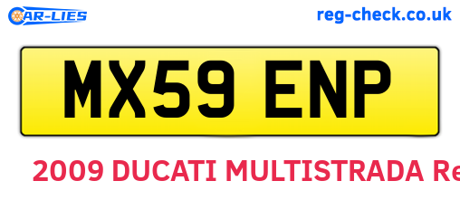 MX59ENP are the vehicle registration plates.