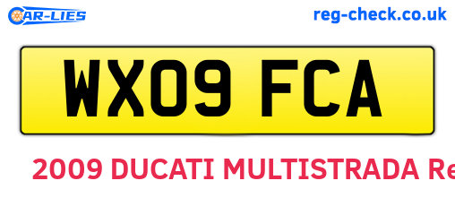 WX09FCA are the vehicle registration plates.