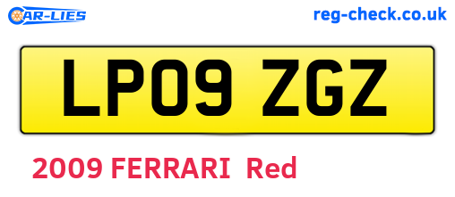 LP09ZGZ are the vehicle registration plates.