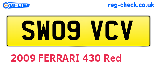 SW09VCV are the vehicle registration plates.