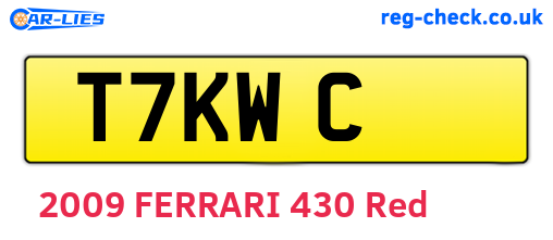 T7KWC are the vehicle registration plates.