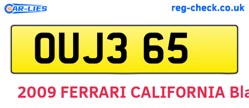 OUJ365 are the vehicle registration plates.