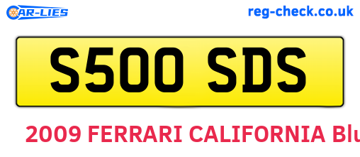 S500SDS are the vehicle registration plates.