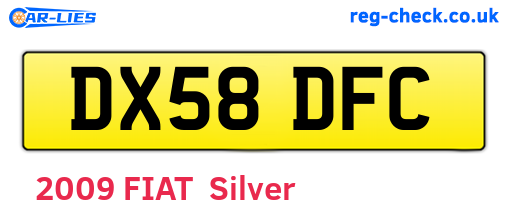 DX58DFC are the vehicle registration plates.