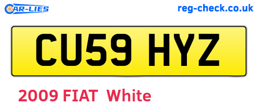 CU59HYZ are the vehicle registration plates.