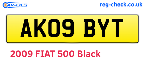 AK09BYT are the vehicle registration plates.