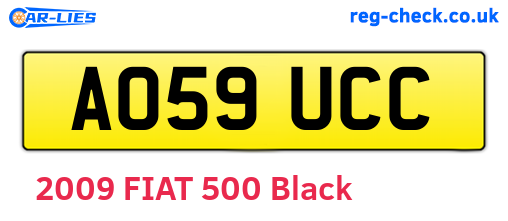 AO59UCC are the vehicle registration plates.